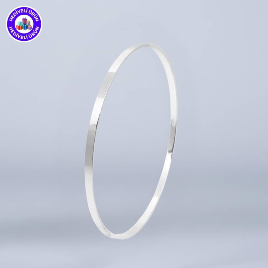 E-GÜMÜŞ 925 AYAR GÜMÜŞ KADIN AJDA DÜZ YATIRIMLIK BİLEZİK - 1