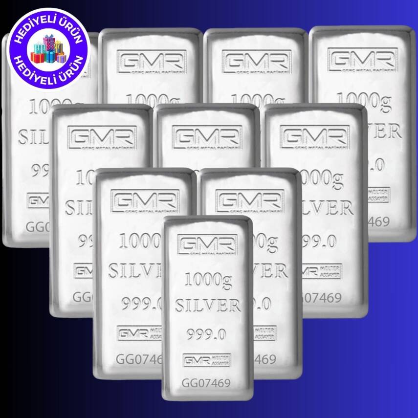 GMR 10,000gr.(999.0) Külçe Gümüş - 1
