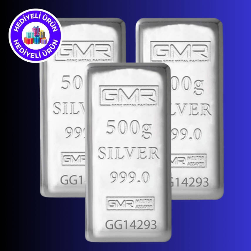 GMR 3 ADET 500gr.Külçe Gümüş - 1