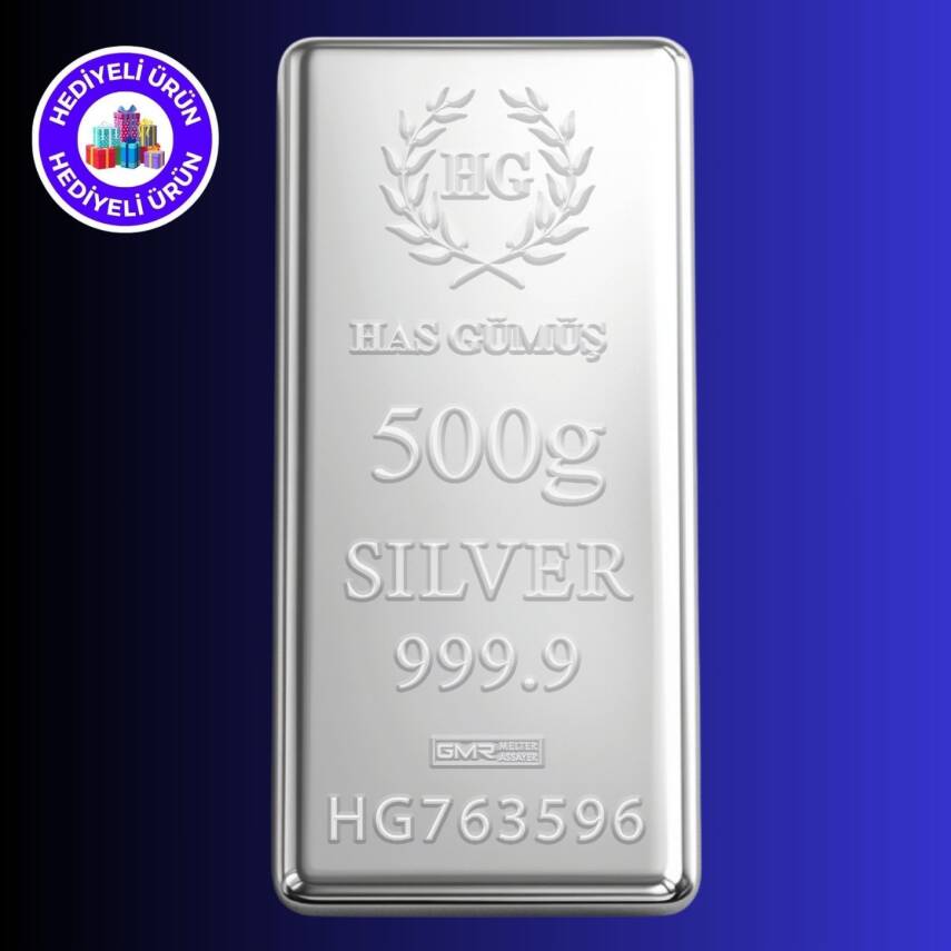 HAS Külçe Gümüş 500gr. (999.9) - 1