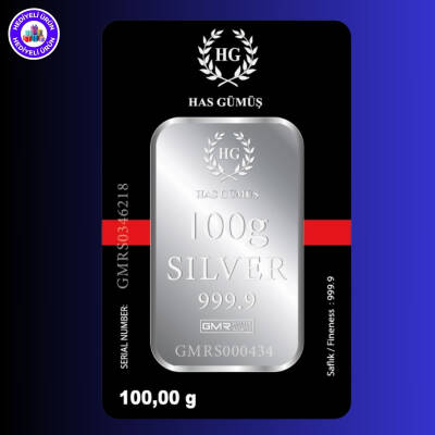 HAS Külçe Gümüş 100gr. (999.9) - HAS METAL RAFİNERİ