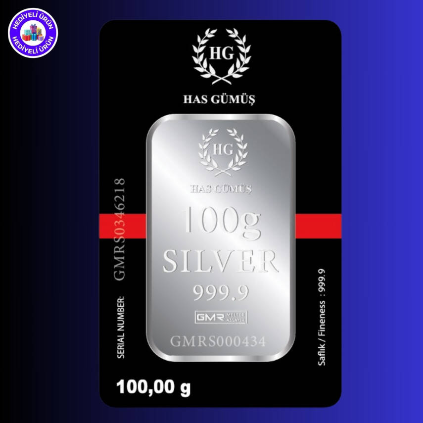 HAS Külçe Gümüş 100gr. (999.9) - 1