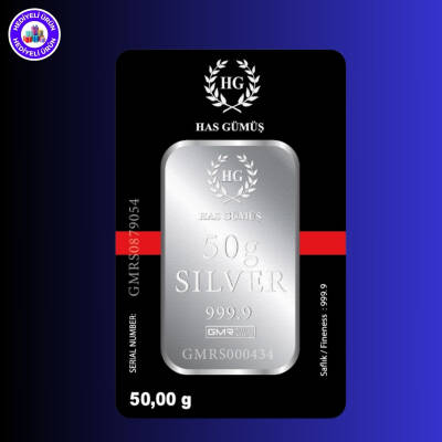 HAS Külçe Gümüş 50gr. (999.9) - HAS METAL RAFİNERİ