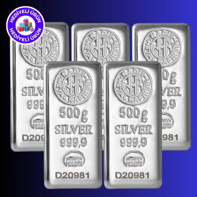 NADİR 5 ADET 500gr.Külçe Gümüş - ÇOKLU KÜLÇE GÜMÜŞ